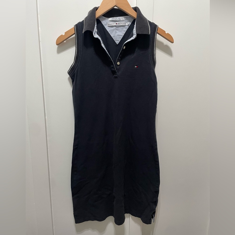 Tommy Hilfiger Small Y2K Vintage Black Tennis Dress‎